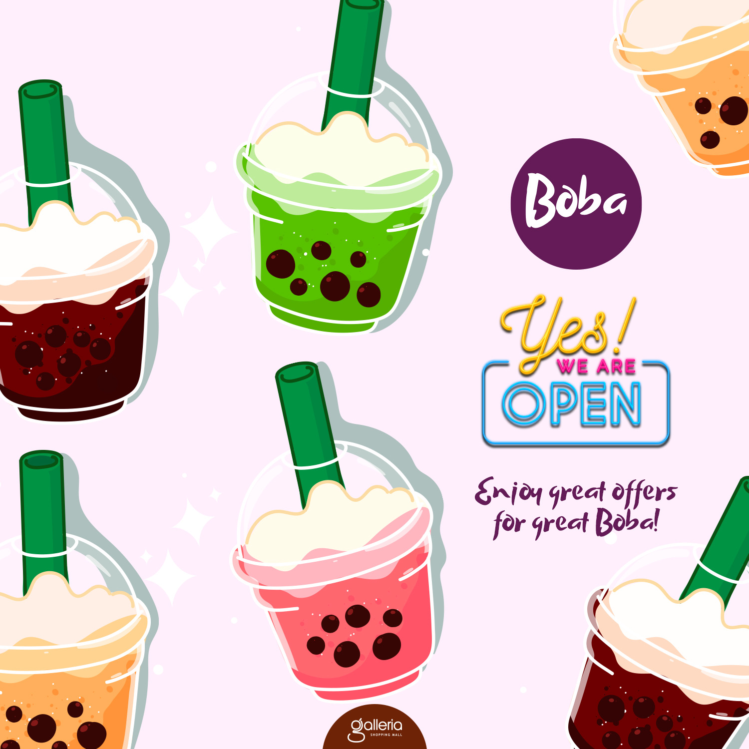 Boba Cafeteria is now open Galleria Shopping Mall