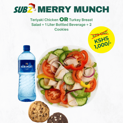 Teriyaki Chicken or Turkey Breadt Salad + 1 ltr Bottled Beverage & 2 Cookies 1080x1350 (2)